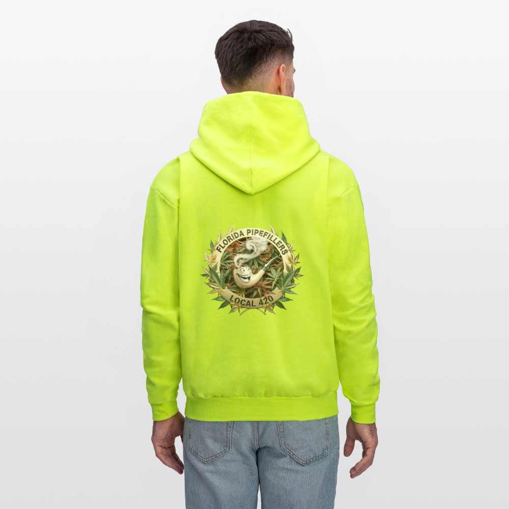 FLORIDA PIPEFILLERS LOCAL 420 F/B DESIGN Men's Hoodie - safety green