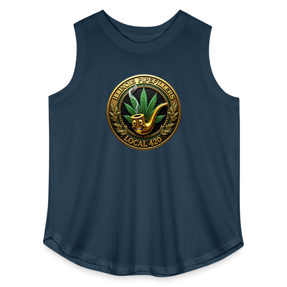 ILLINOIS PIPEFILLERS LOCAL 420 F/B EMBLEMS Women's Curvy Relaxed Tank Top - denim