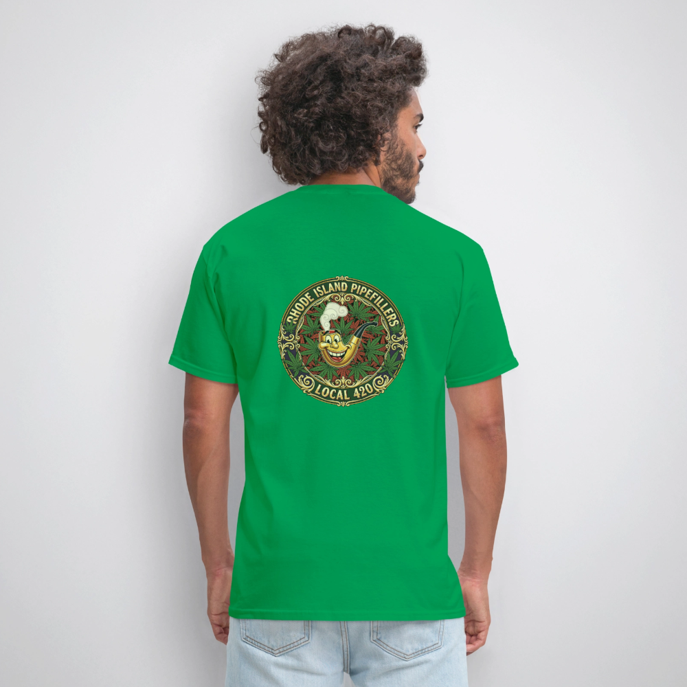 TEXAS PIPEFILLERS LOCAL 420 Men's T-Shirt - bright green