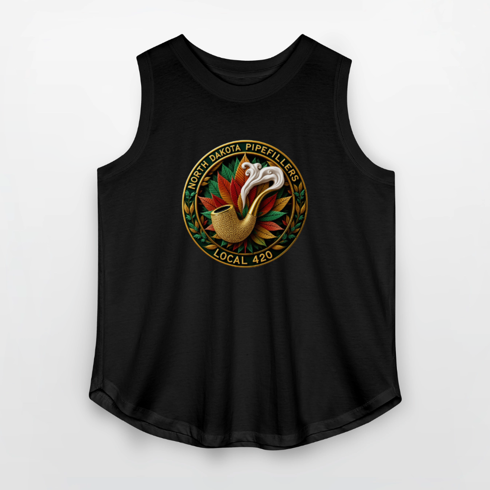 NORTH DAKOTA PIPEFILLERS LOCAL 420 Women's Curvy Relaxed Tank Top - black