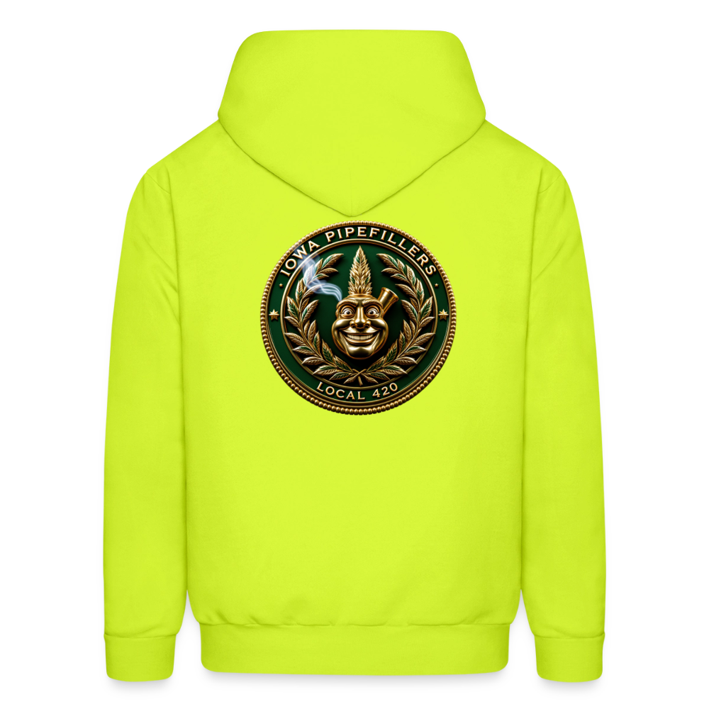 IOWA PIPEFILLERS LOCAL 420 F/B DESIGN Men's Hoodie - safety green
