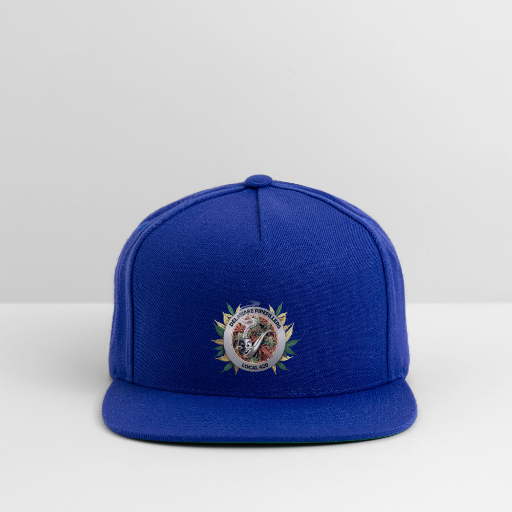 DELAWARE PIPEFILLERS LOCAL 420 Yupong Snapback Baseball Cap - royal blue