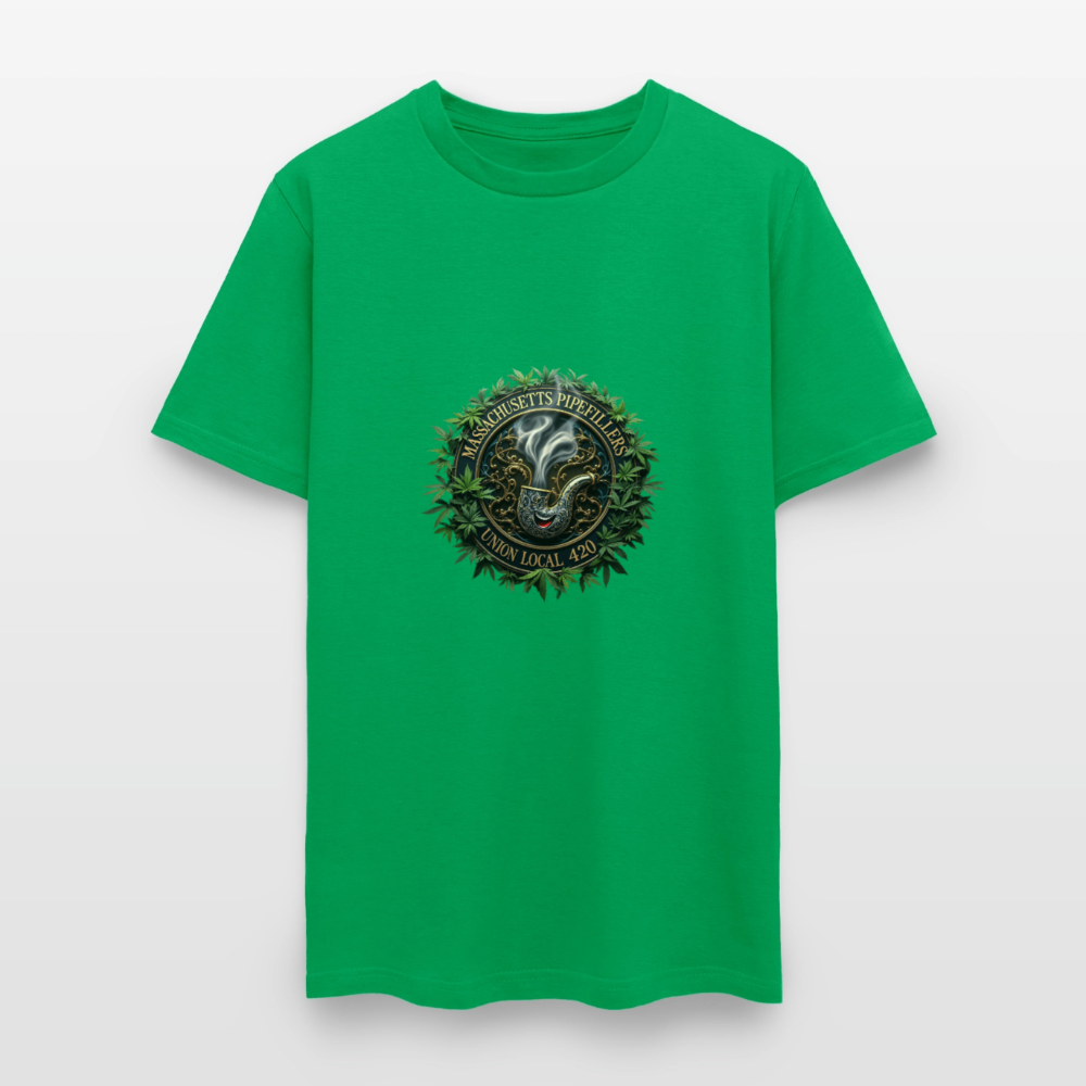 MASSACHUSETTS PIPEFILLERS UNION LOCAL 420 Men's T-Shirt - bright green