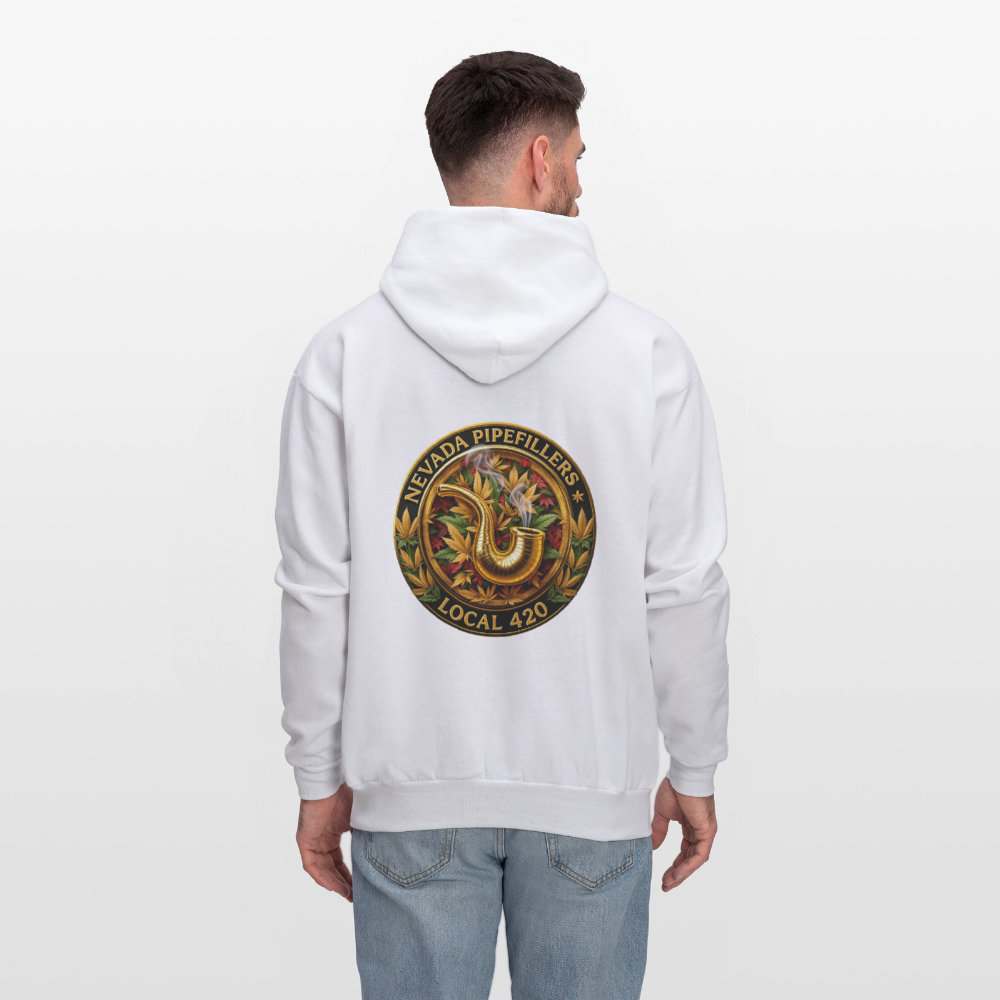 NEVADA PIPEFILLERS LOCAL 420  F/B DESIGN Men's Hoodie - white