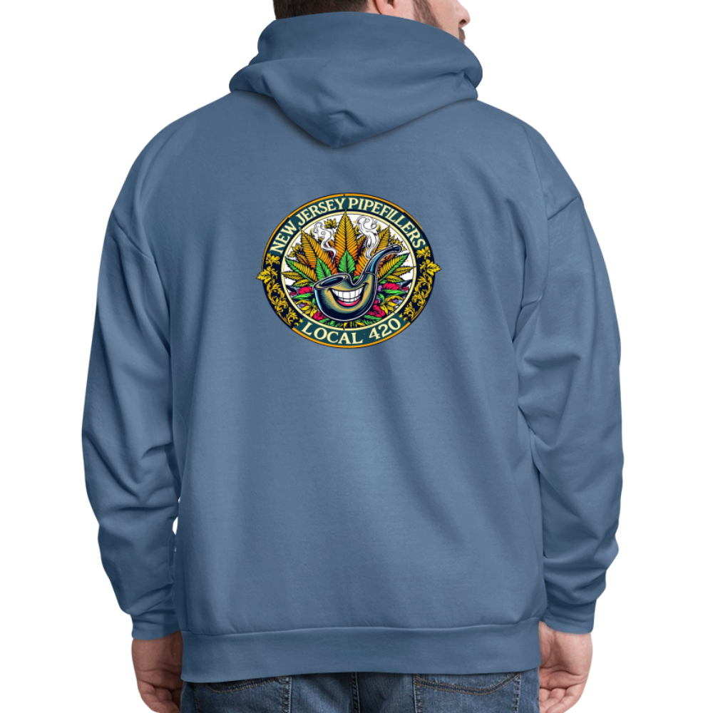 NEW JERSEY PIPEFILLERS LOCAL 420 F/B DESIGN Men's Hoodie - denim blue