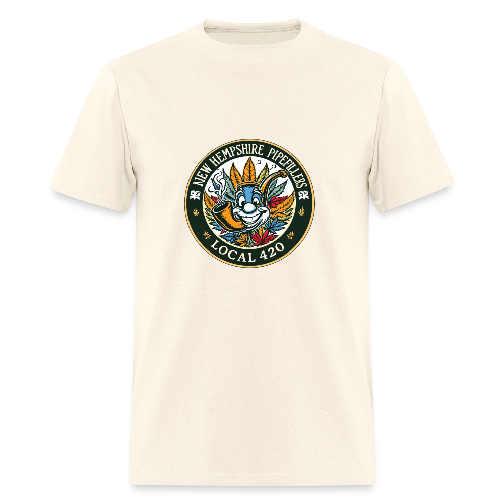 NEW HEMPSHIRE PIPEFILLERS LOCAL 420 2 EMBLEM Men's T-Shirt - sweet cream heather