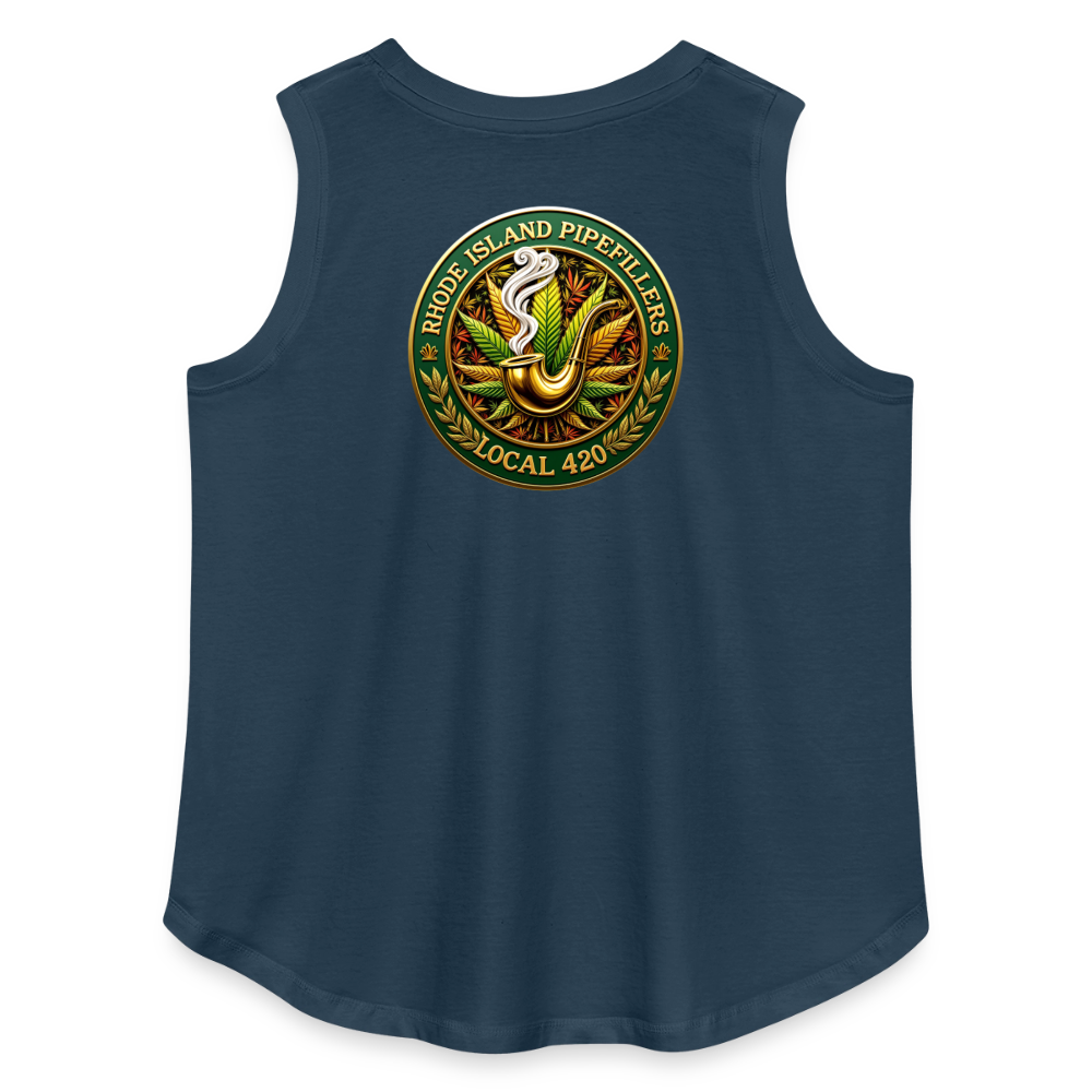 RHODE ISLAND PIPEFILLERS LOCAL 420 F/B DESIGNS Women's Curvy Relaxed Tank Top - denim