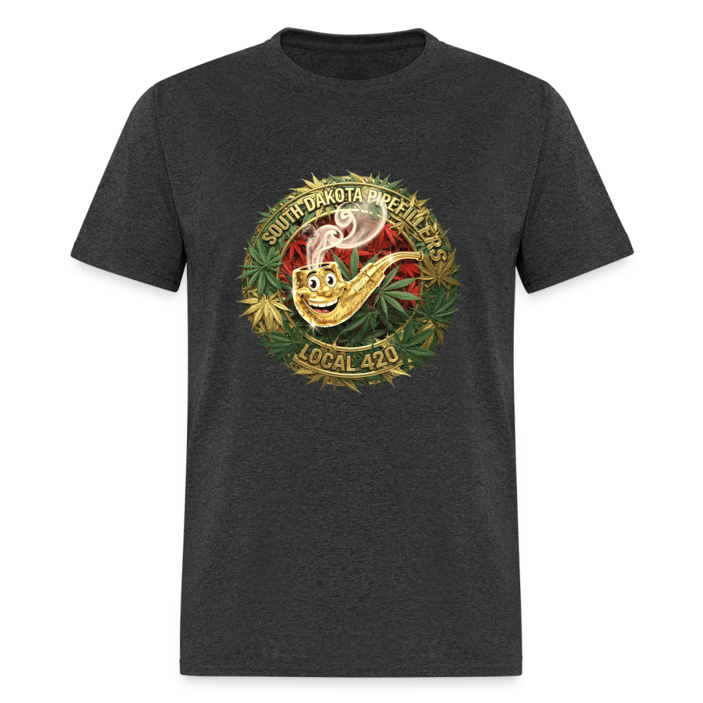 SOUTH DAKOTA PIPEFILLERS LOCAL 420 Men's T-Shirt - heather black