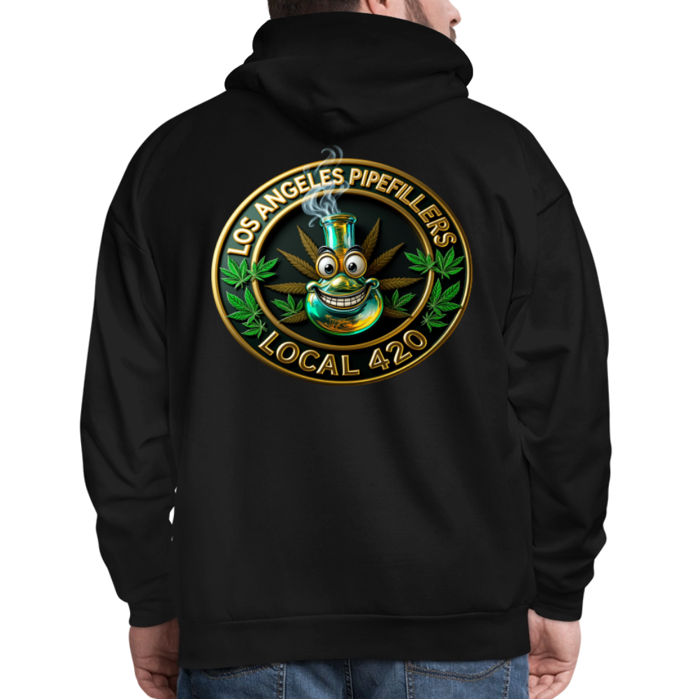 LOS ANGLES PIPEFILLERS LOCAL 420 2 EMBLEM Men's Hoodie - black