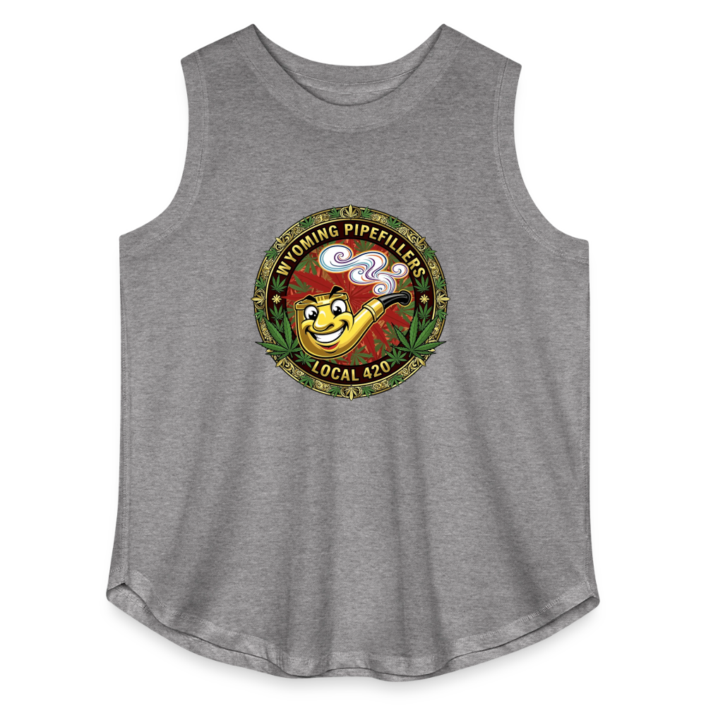 WYOMING PIPEFILLERS LOCAL 420 F/B DESIGN Women's Curvy Relaxed Tank Top - granite heather 