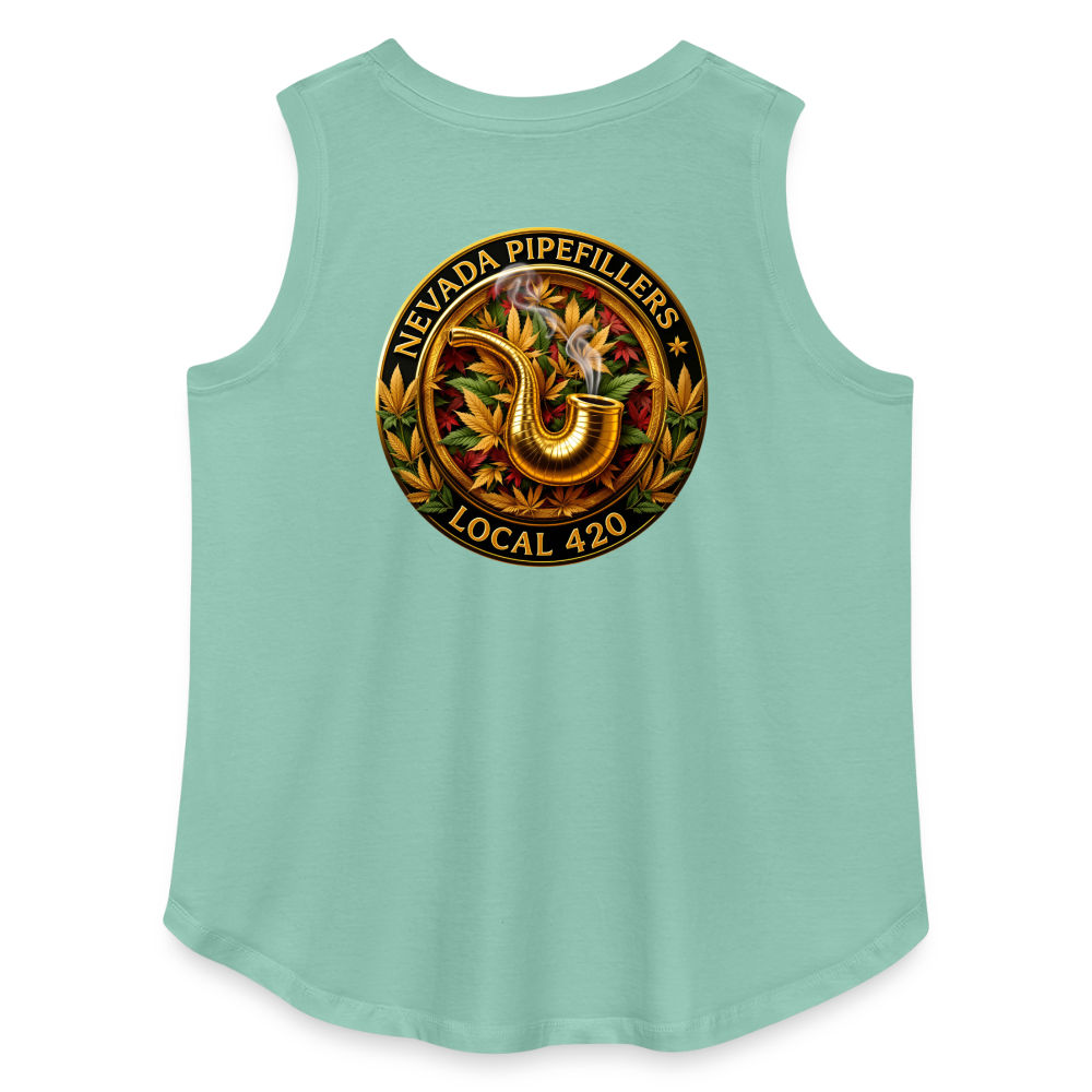 NEVADA PIPEFILLERS LOCAL 420  F/B DESIGN Women's Curvy Relaxed Tank Top - saltwater