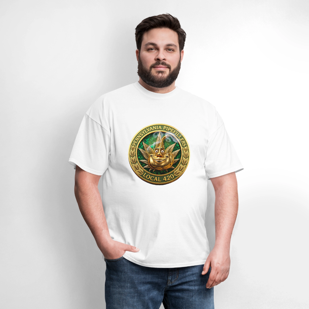 PENNSYLVANIA PIPEFILLERS LOCAL 420 F/B DESIGNS Men's T-Shirt - white