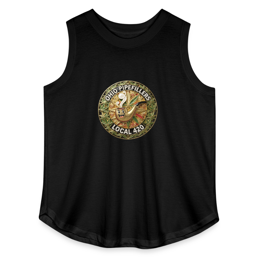 OHIO PIPEFILLERS LOCAL 420  F/B DESIGNS Women's Curvy Relaxed Tank Top - black