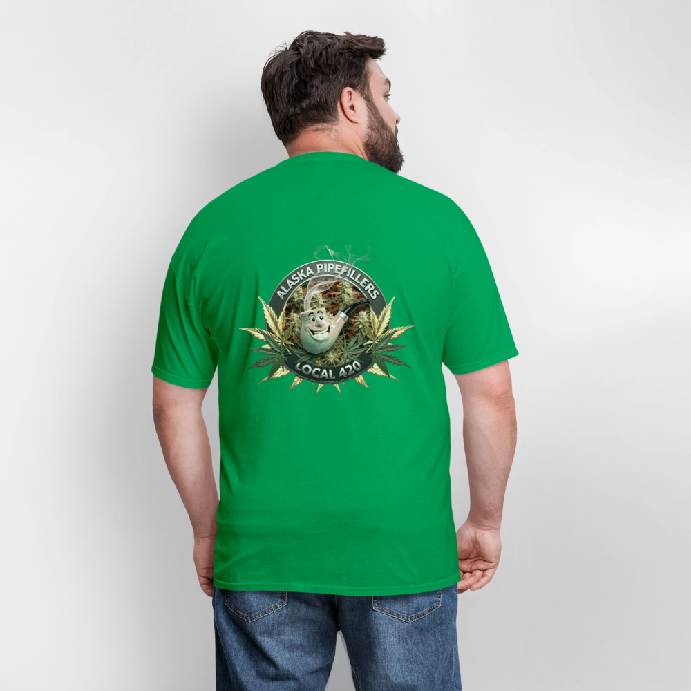 ALASKA PIPEFILLERS LOCAL 420 F/B DESIGN Men's T-Shirt - bright green