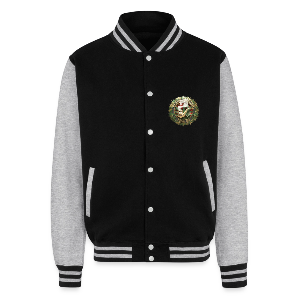 WYOMING PIPEFILLERS LOCAL 420 / 4 EMBLEM Unisex College Sweat Jacket - black/heather grey
