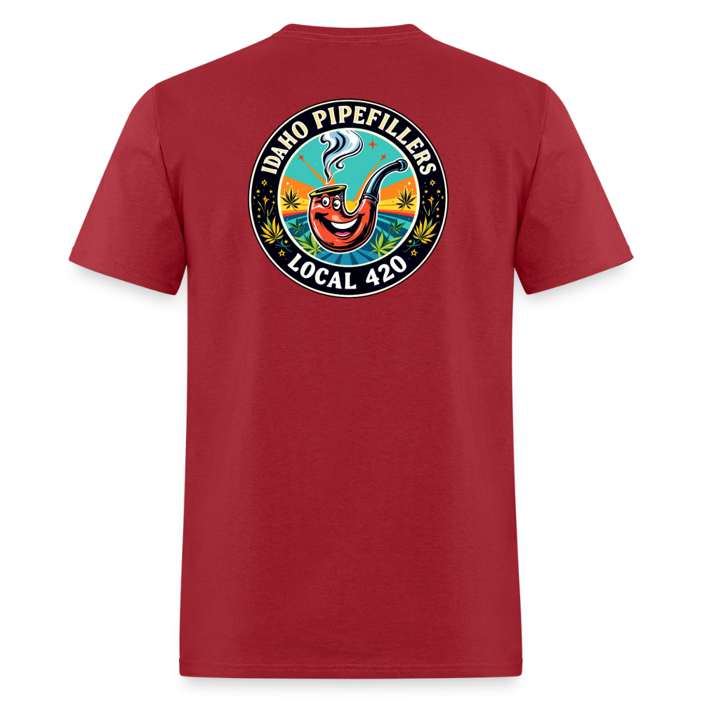 IDAHO PIPEFILLERS LOCAL 420 F/B DESIGN Men's T-Shirt - true red