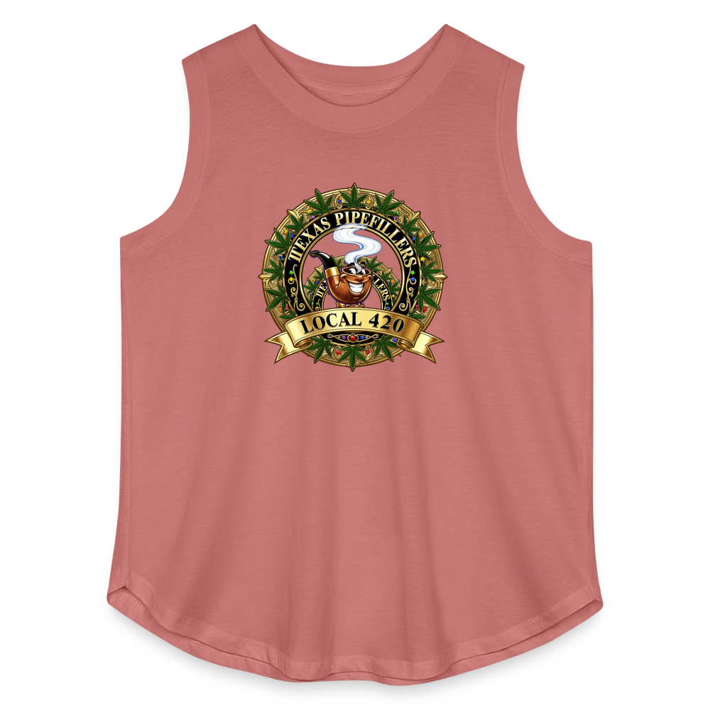 TEXAS PIPEFILLERS LOCAL 420 F/B DESIGN Women's Curvy Relaxed Tank Top - mauve