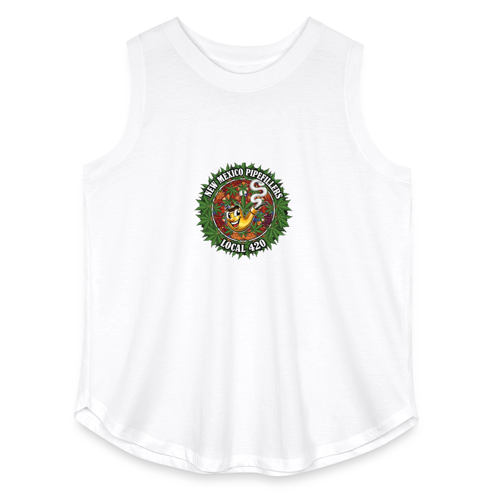 NEW MEXICO PIPEFILLERS LOCAL 420 Women's Curvy Relaxed Tank Top - white