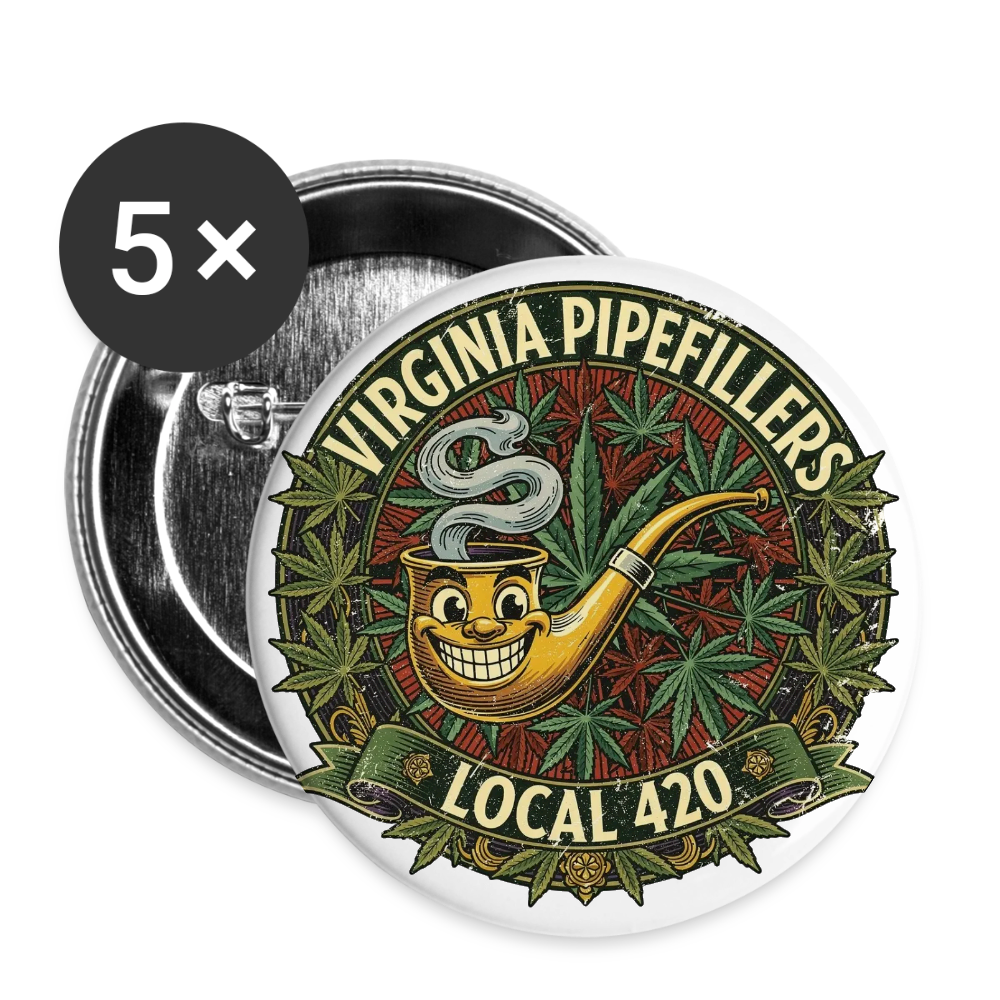 VIRGINIA PIPEFILLERS LOCL 420 Union Buttons small 1'' (5-pack) - white