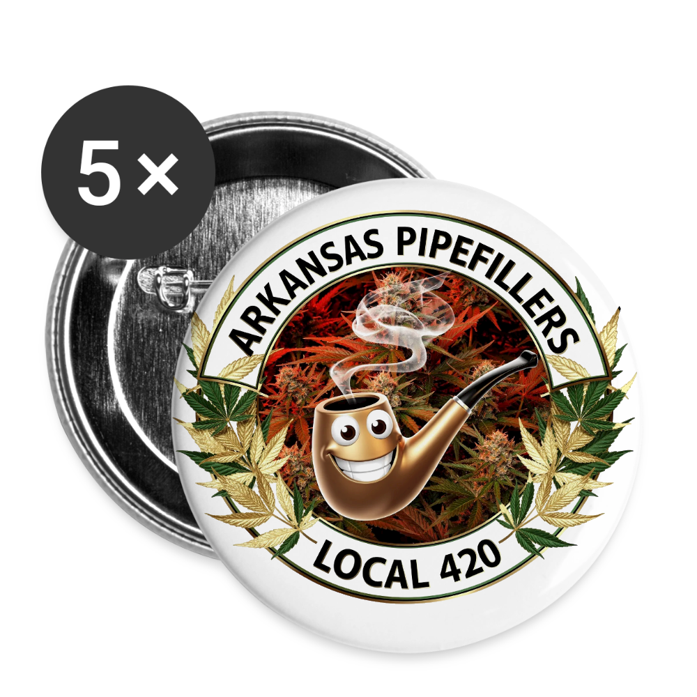ARKANSAS  PIPEFILLERS LOCAL 420 Union Buttons small 1'' (5-pack) - white