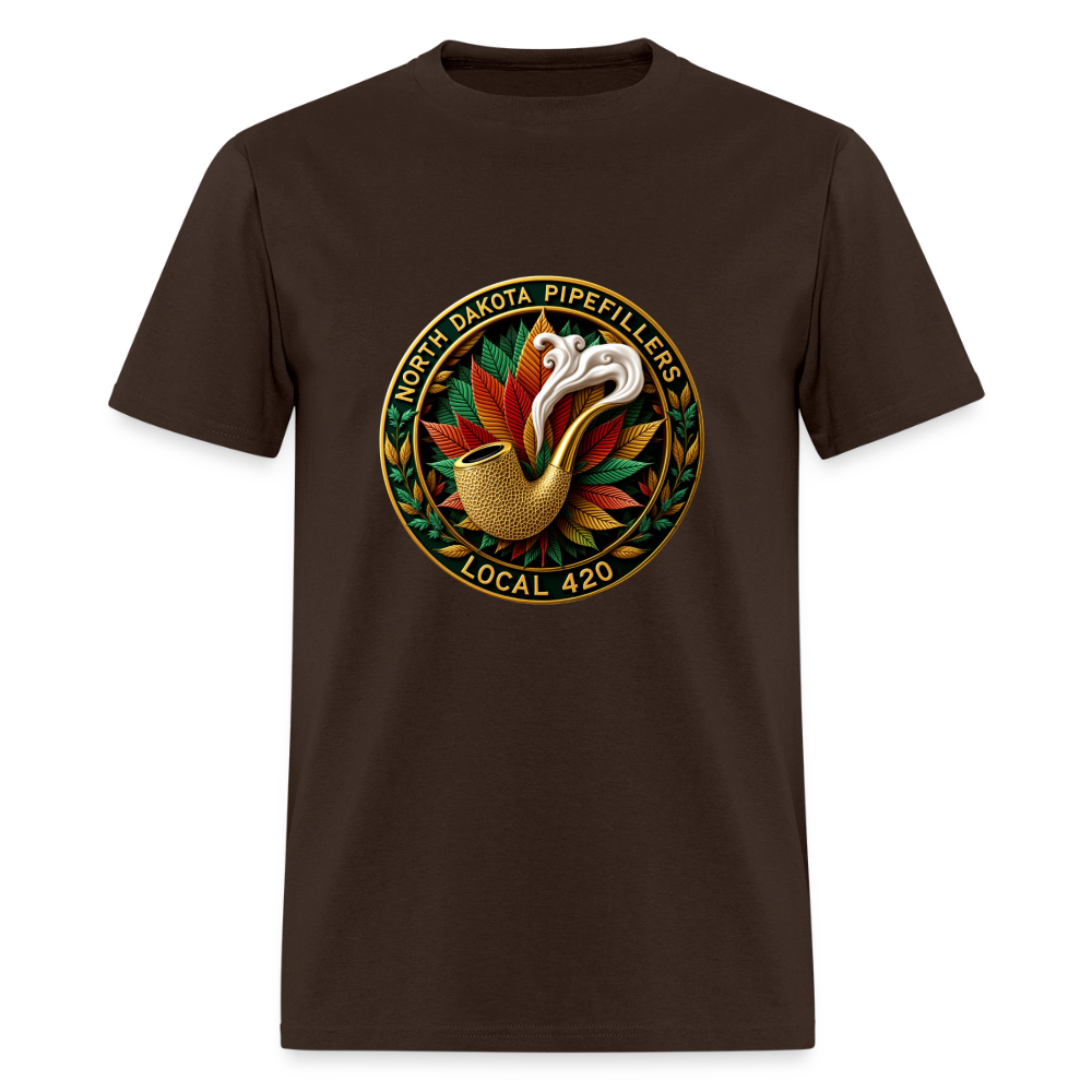 NORTH DAKOTA PIPEFILLERS LOCAL 420 Men's Tee shirt - brown