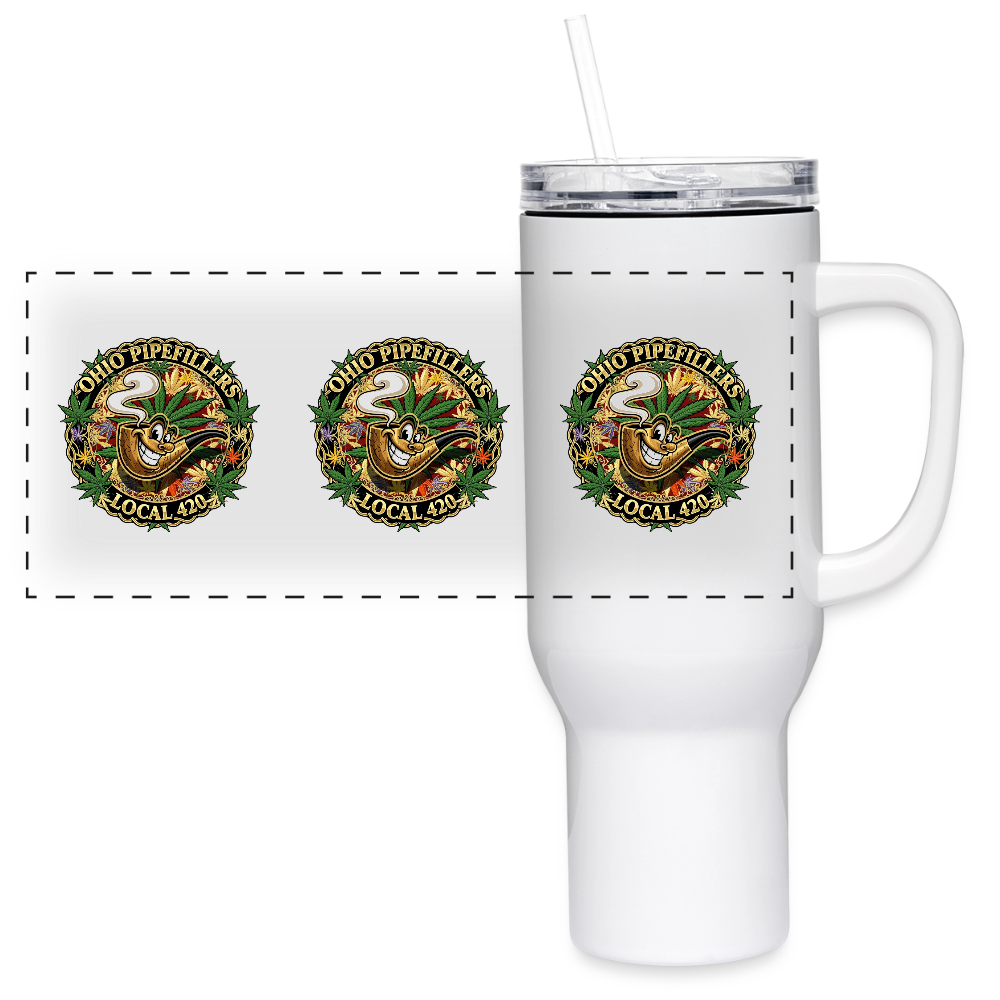OHIO PIPEFILLERS LOCAL 420 40oz Stainless Steel Travel Tumbler - white