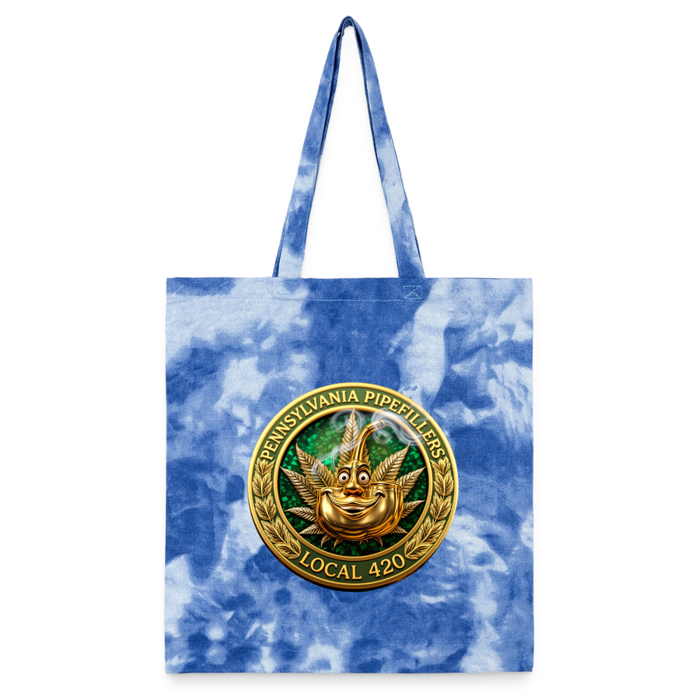 PENNSYLVANIA PIPEFILLERS LOCAL 420 Tie Dye Tote Bag - cloudy blue