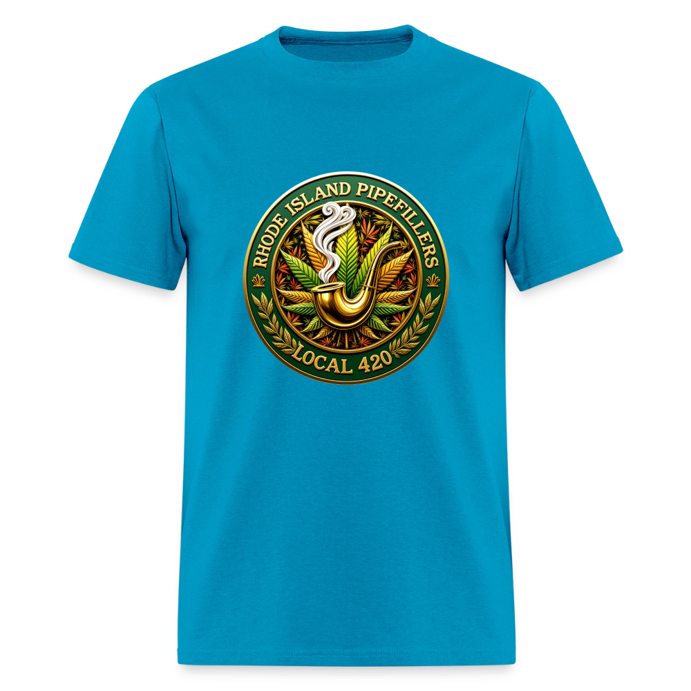 RHODE ISLAND PIPEFILLERS LOCAL 420 F/B DESIGNS Men's T-Shirt - turquoise