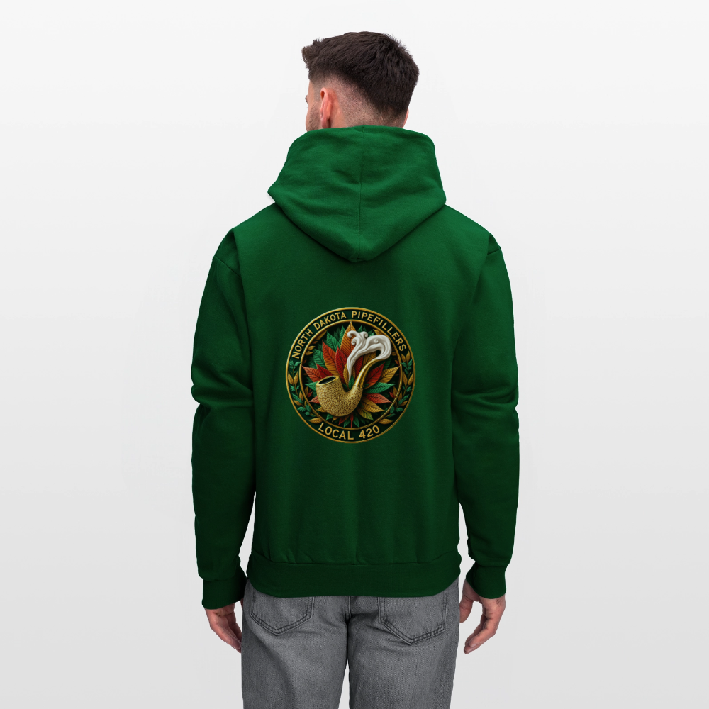 NORTH DAKOTA PIPEFILLERS LOCAL 420 F/B DESIGNS Men's Hoodie - forest green