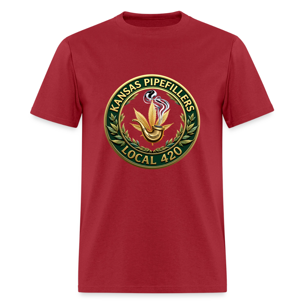 KANSAS PIPEFILLERS LOCAL 420 F/B DESIGNS Men's T-Shirt - true red