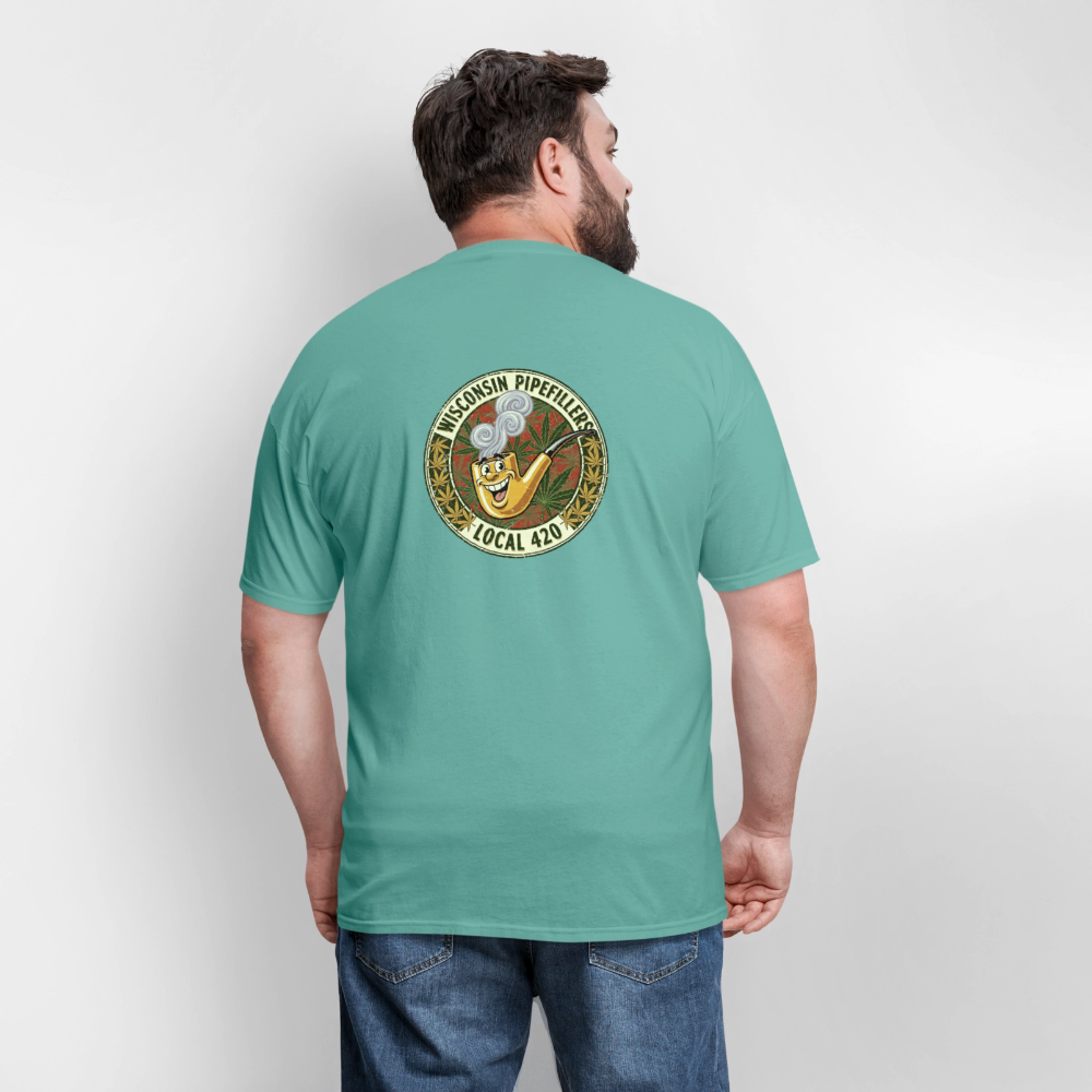 WISCONSIN PIPEFILLERS LOCL 420 F/B DESIGN Men's T-Shirt - aquatic