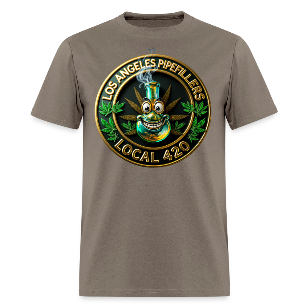 LOS ANGLES PIPEFILLERS LOCAL 420 Men's T-Shirt - safari