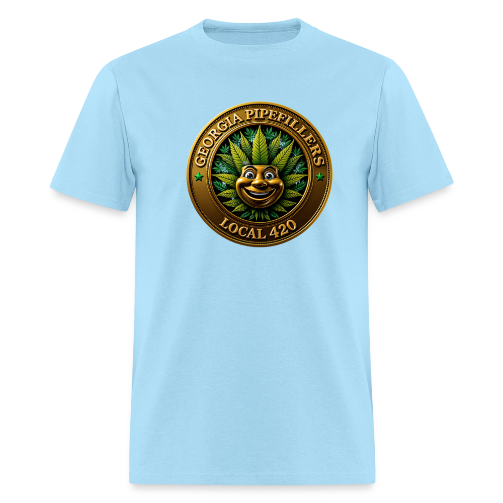 GEORGIA PIPEFILLERS LOCAL 420 F/B DESIGN  Men's T-Shirt - powder blue