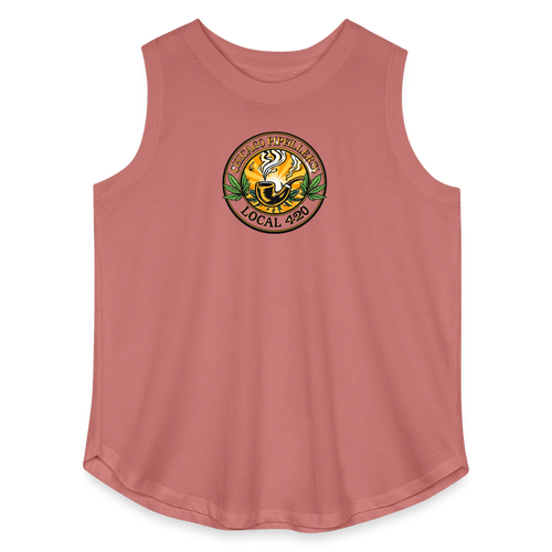 CHICAGO PIPEFILLERS LOCAL 420 F/B DESIGN Women's Curvy Relaxed Tank Top - mauve