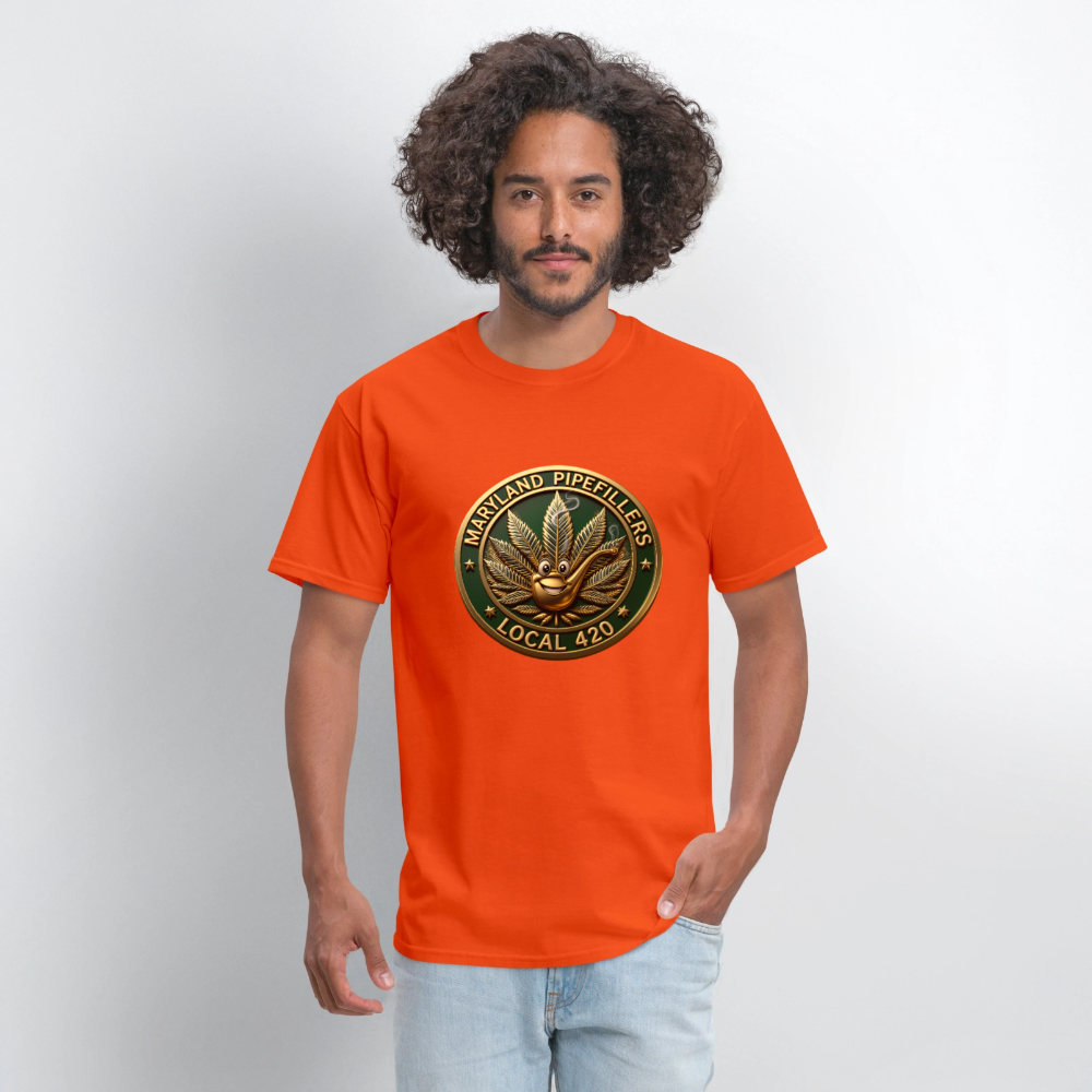 MARYLAND PIPEFILLERS LOCAL 420 Men's T-Shirt - orange