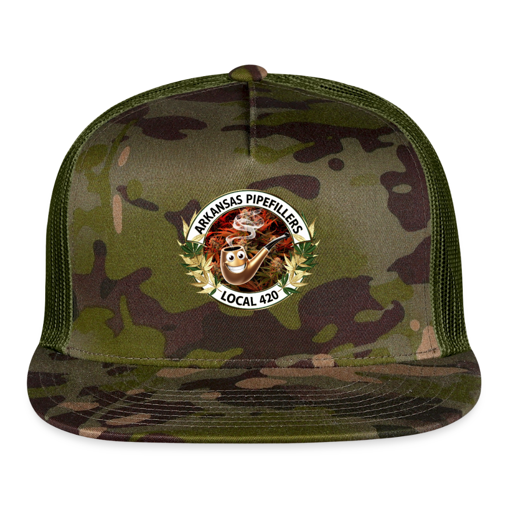 ARKANSAS  PIPEFILLERS LOCAL 420 CAMO Trucker Hat - MultiCam\green