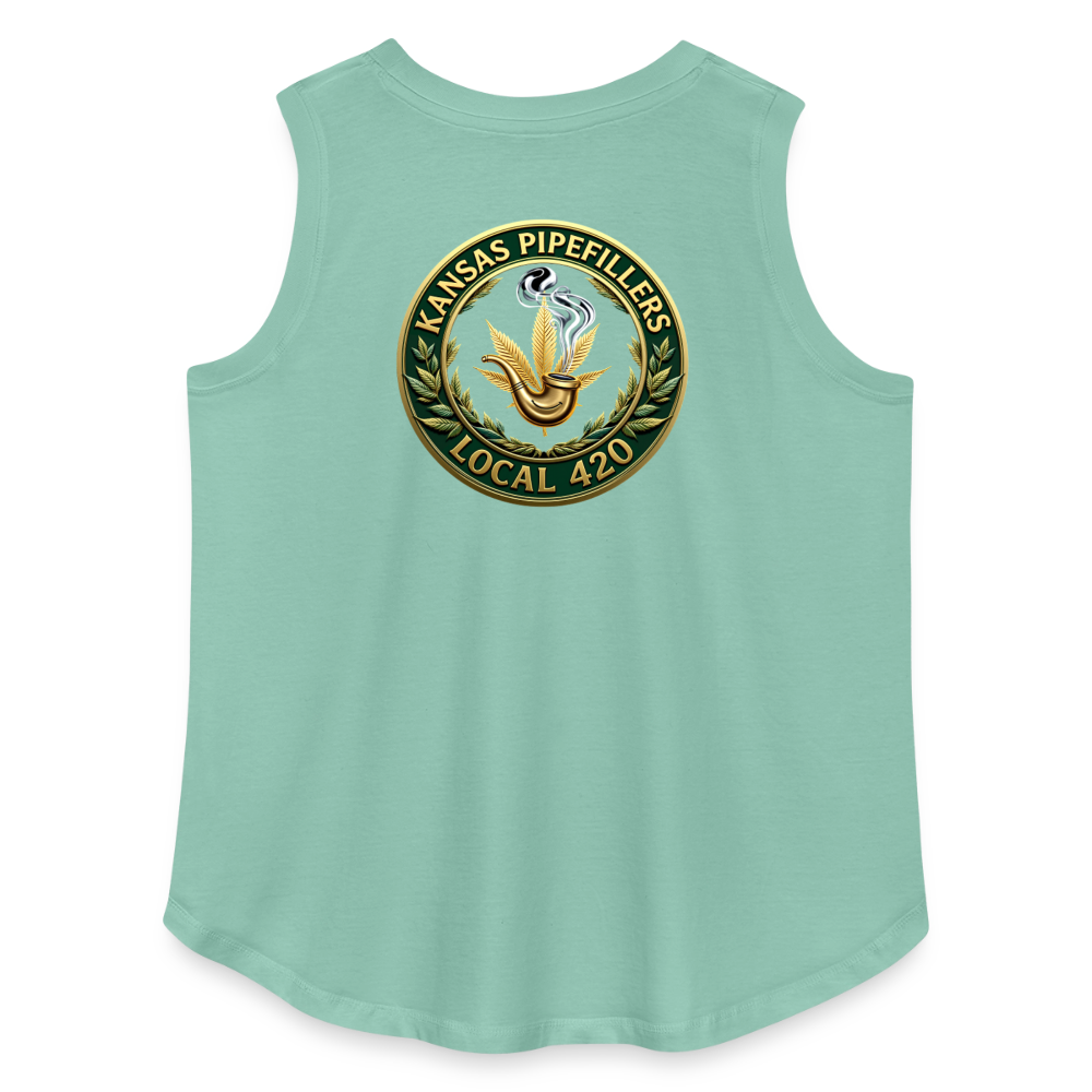 KANSAS PIPEFILLERS LOCAL 420 F/B DESIGNS Women's Curvy Relaxed Tank Top - saltwater