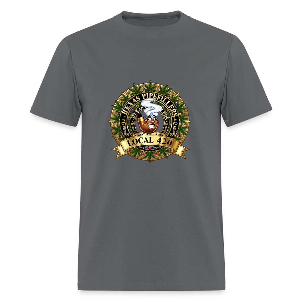 TEXAS PIPEFILLERS LOCAL 420 Men's T-Shirt - charcoal