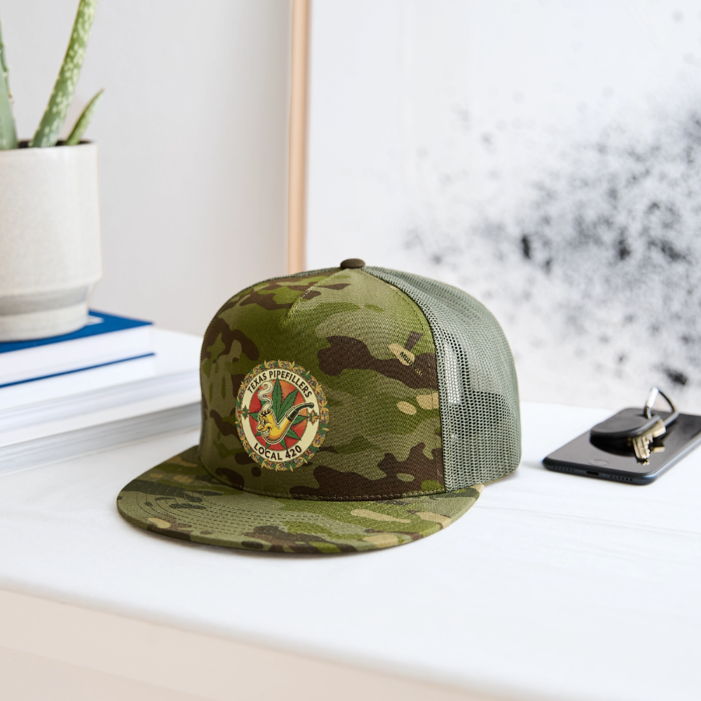 TEXAS PIPEFILLERS LOCAL 420 CAMO Trucker Hat - MultiCam\green