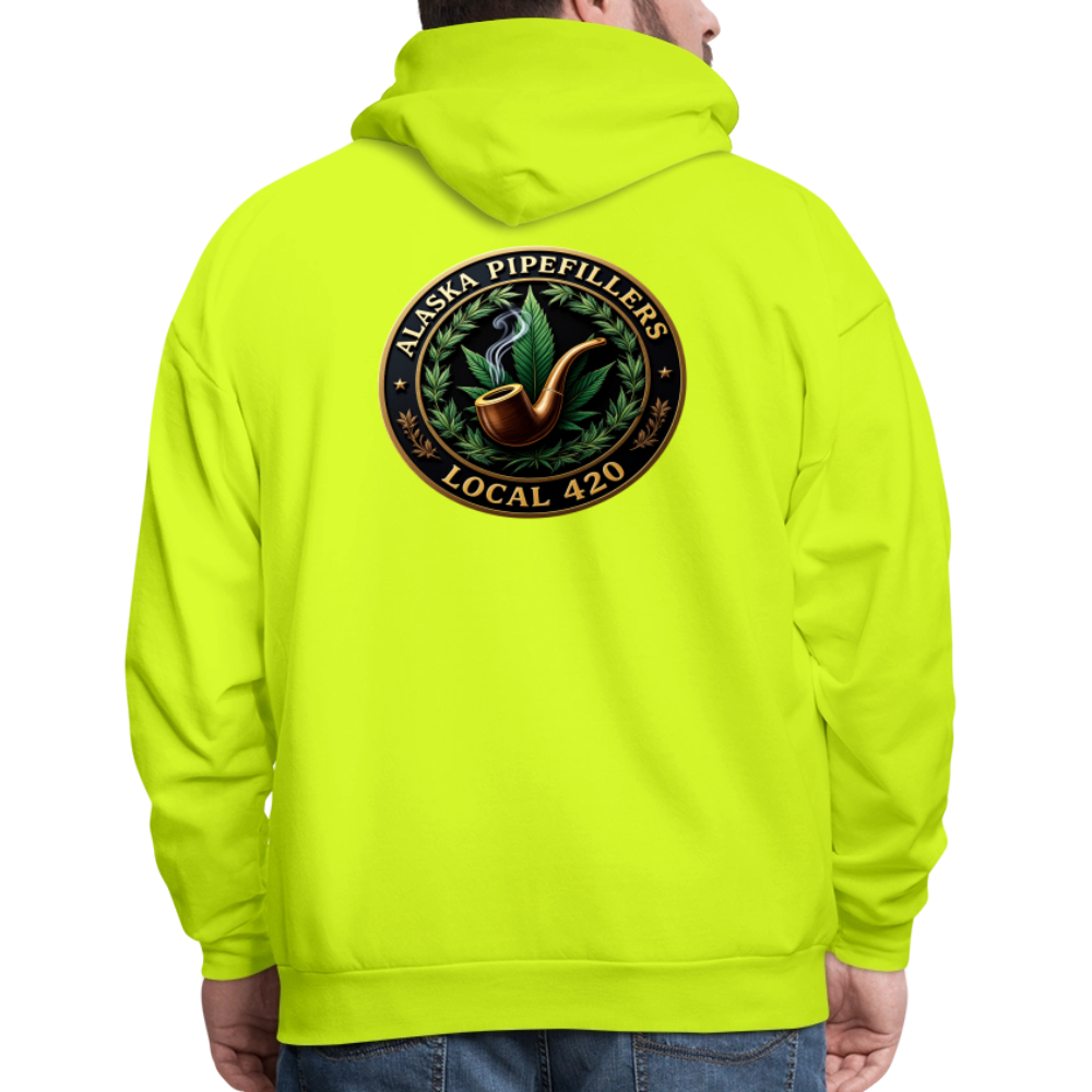 ALASKA PIPEFILLERS LOCAL 420 F/B DESIGN Men's Hoodie - safety green