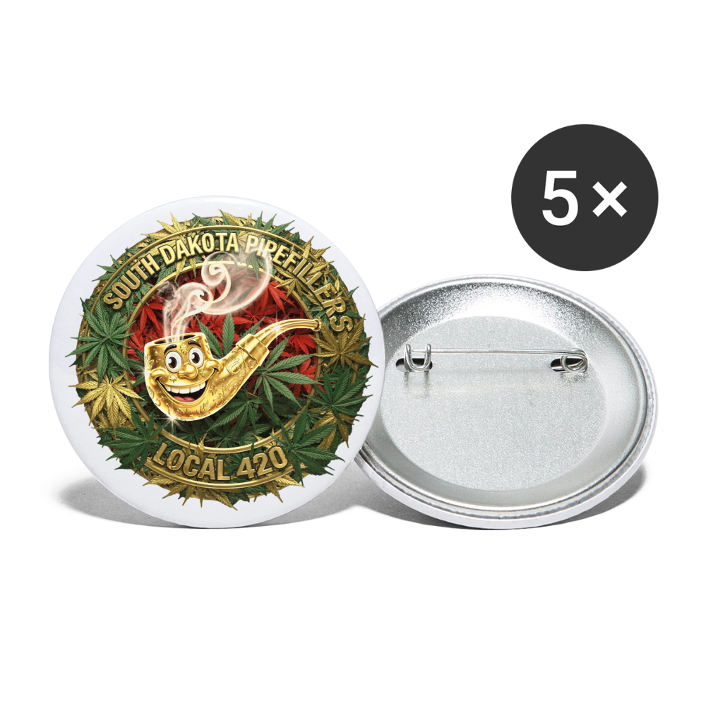 SOUTH DAKOTA PIPEFILLERS LOCAL 420 Union Buttons small 1'' (5-pack) - white
