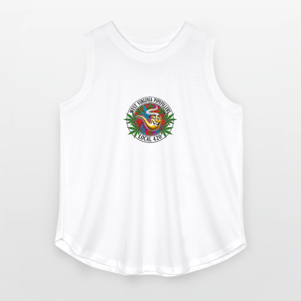 WEST VIRGINIA  PIPEFILLERS LOCAL 420 Women's Curvy Relaxed Tank Top - white