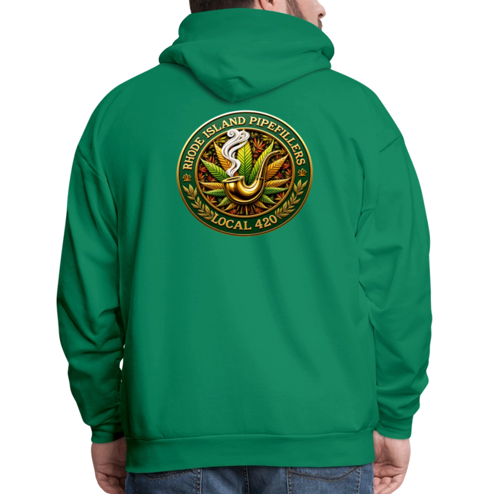 RHODE ISLAND PIPEFILLERS LOCAL 420 F/B DESIGNS Men's Hoodie - kelly green