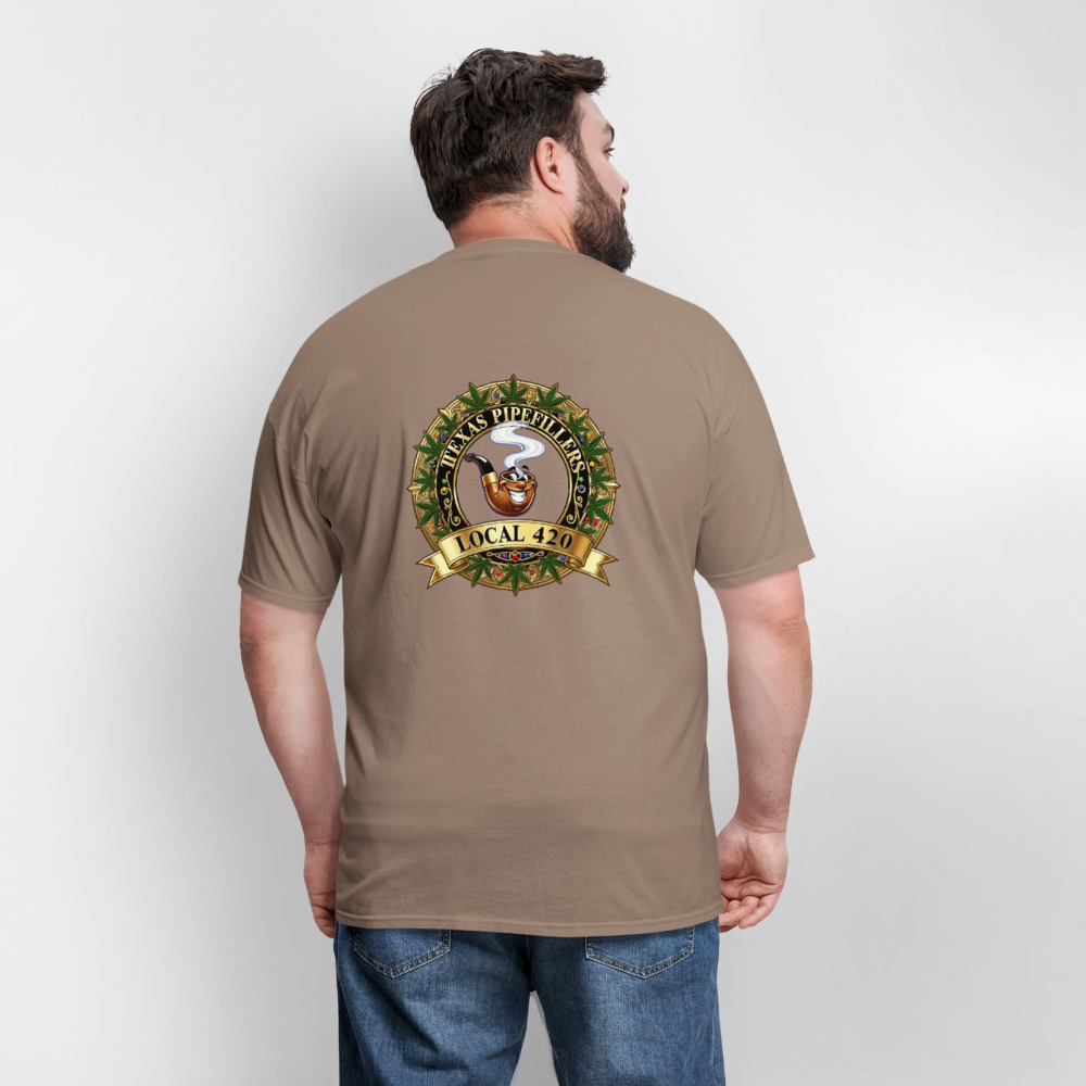 TEXAS PIPEFILLERS LOCAL 420 F/B DESIGN Men's T-Shirt - safari
