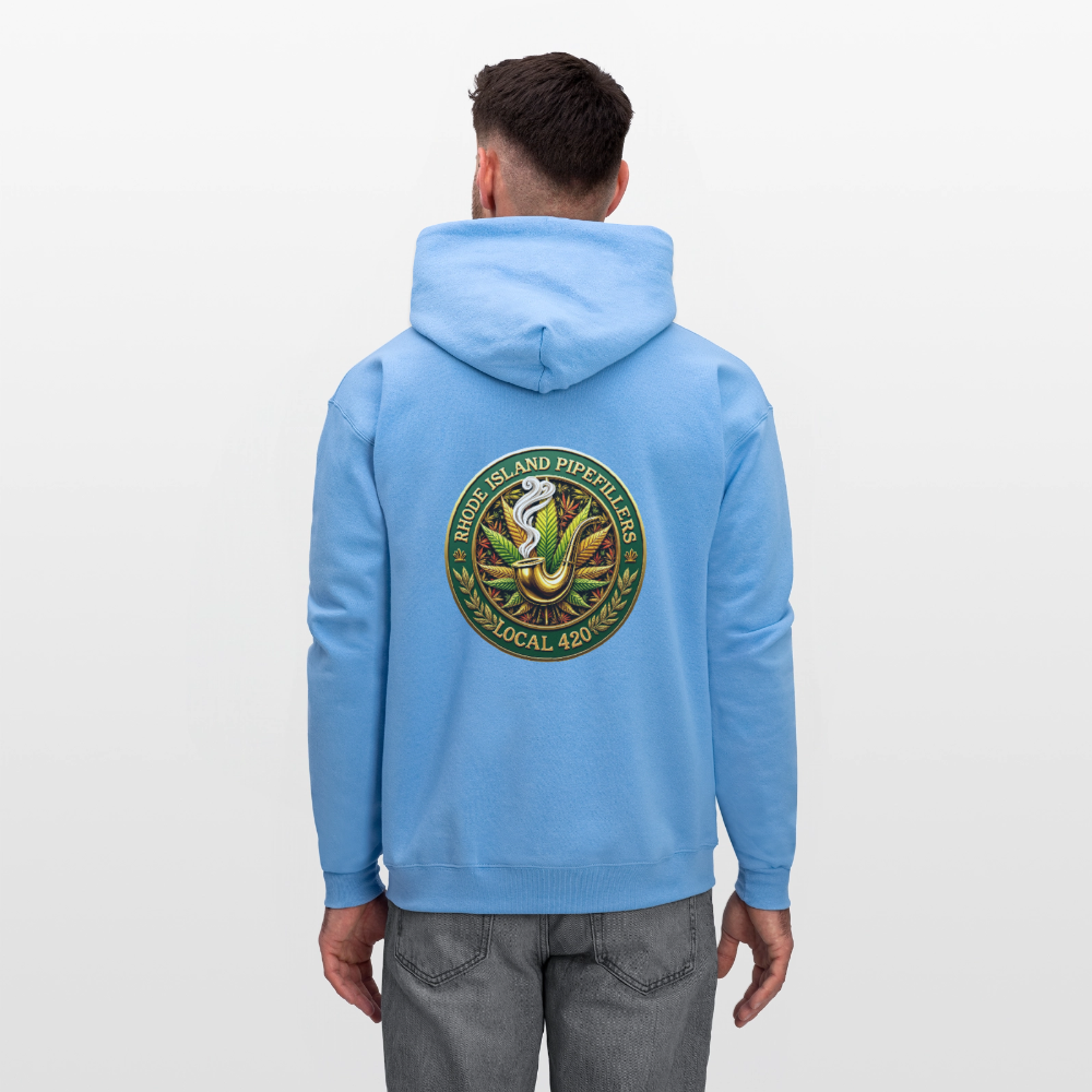 RHODE ISLAND PIPEFILLERS LOCAL 420 F/B DESIGNS Men's Hoodie - carolina blue