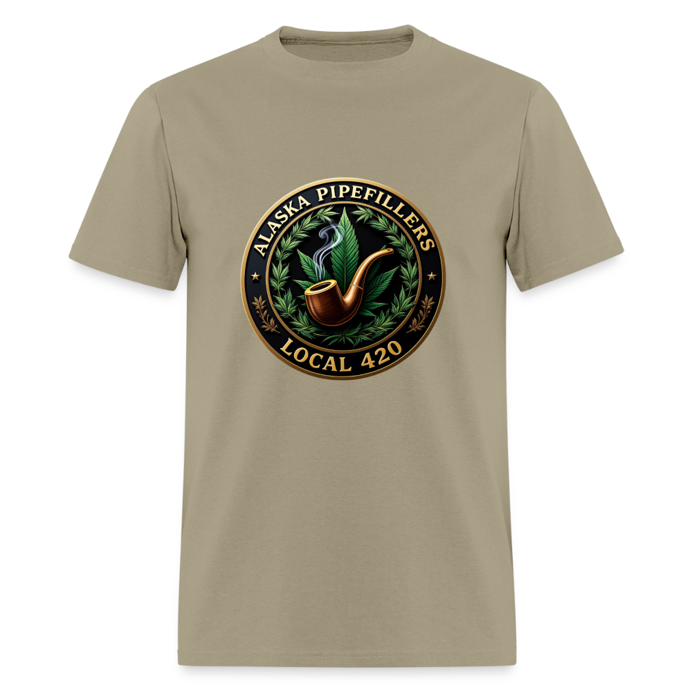 ALASKA PIPEFILLERS LOCAL 420 F/B DESIGN Men's T-Shirt - khaki