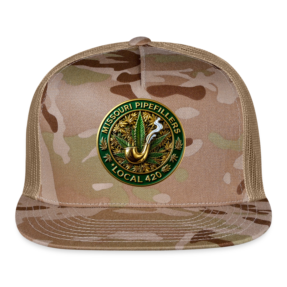 MISSOURI PIPEFILLERS LOCAL 420 CAMO Trucker Hat - MultiCam\tan