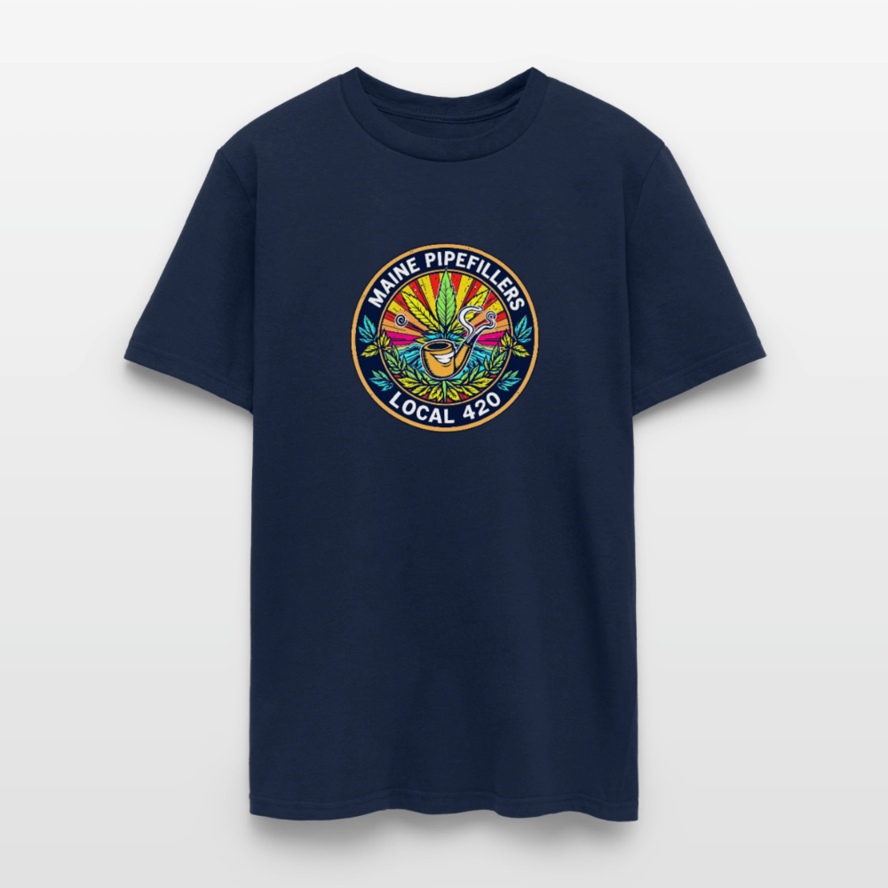 MAINE PIPEFILLERS LOCAL 420 2 EMBLEM Men's T-Shirt - navy