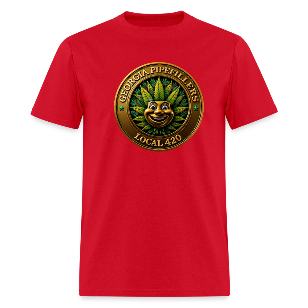 GEORGIA PIPEFILLERS LOCAL 420 F/B DESIGN  Men's T-Shirt - red