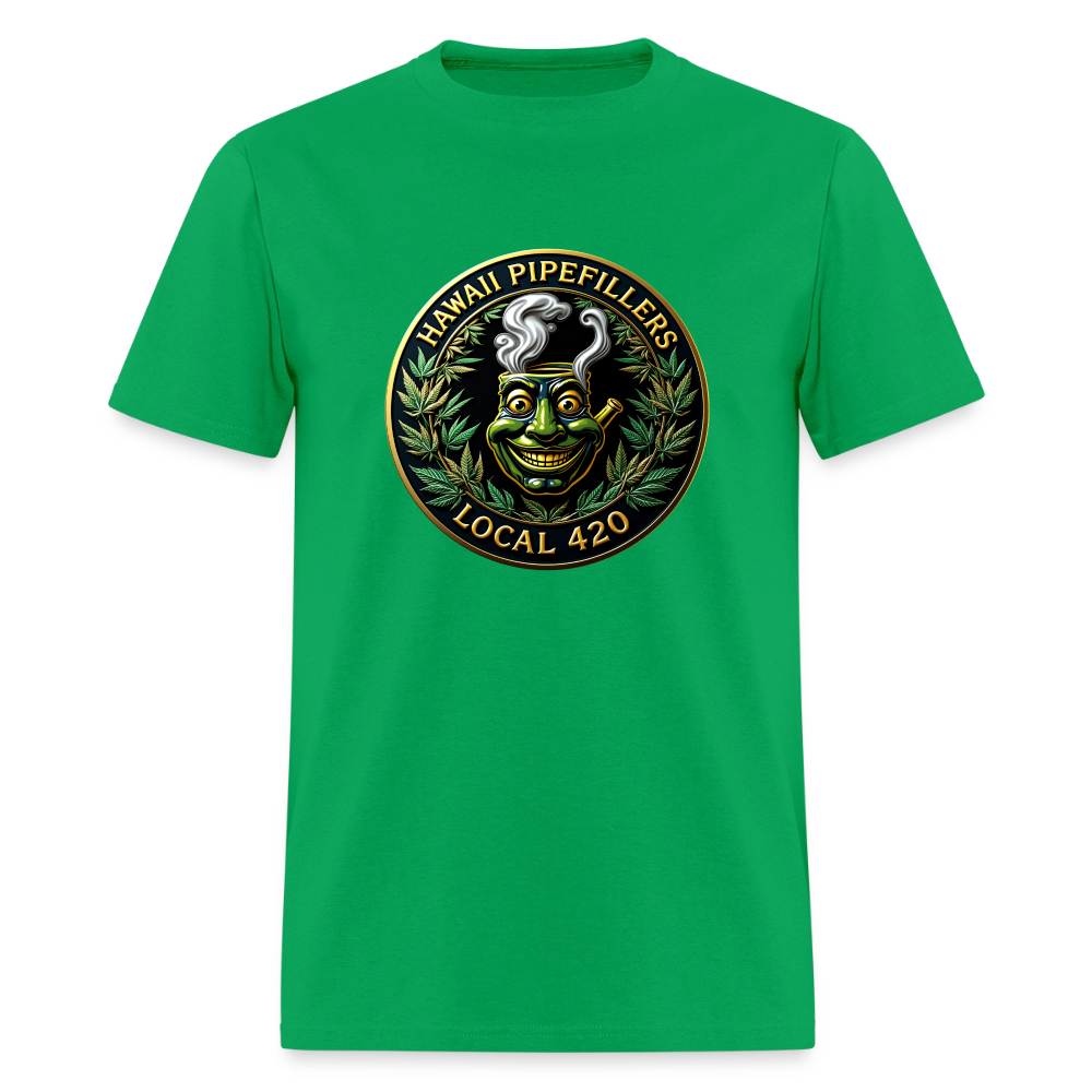 HAWAII PIPEFILLERS LOCAL 420 Men's T-Shirt - bright green